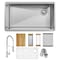 Elkay Crosstown 18 Gauge Workstation SS 31-1/2" x 18-1/2" x 9" Single Bowl Undermount Sink and Faucet Kit ECTRU30169RTFCW - alternate 1